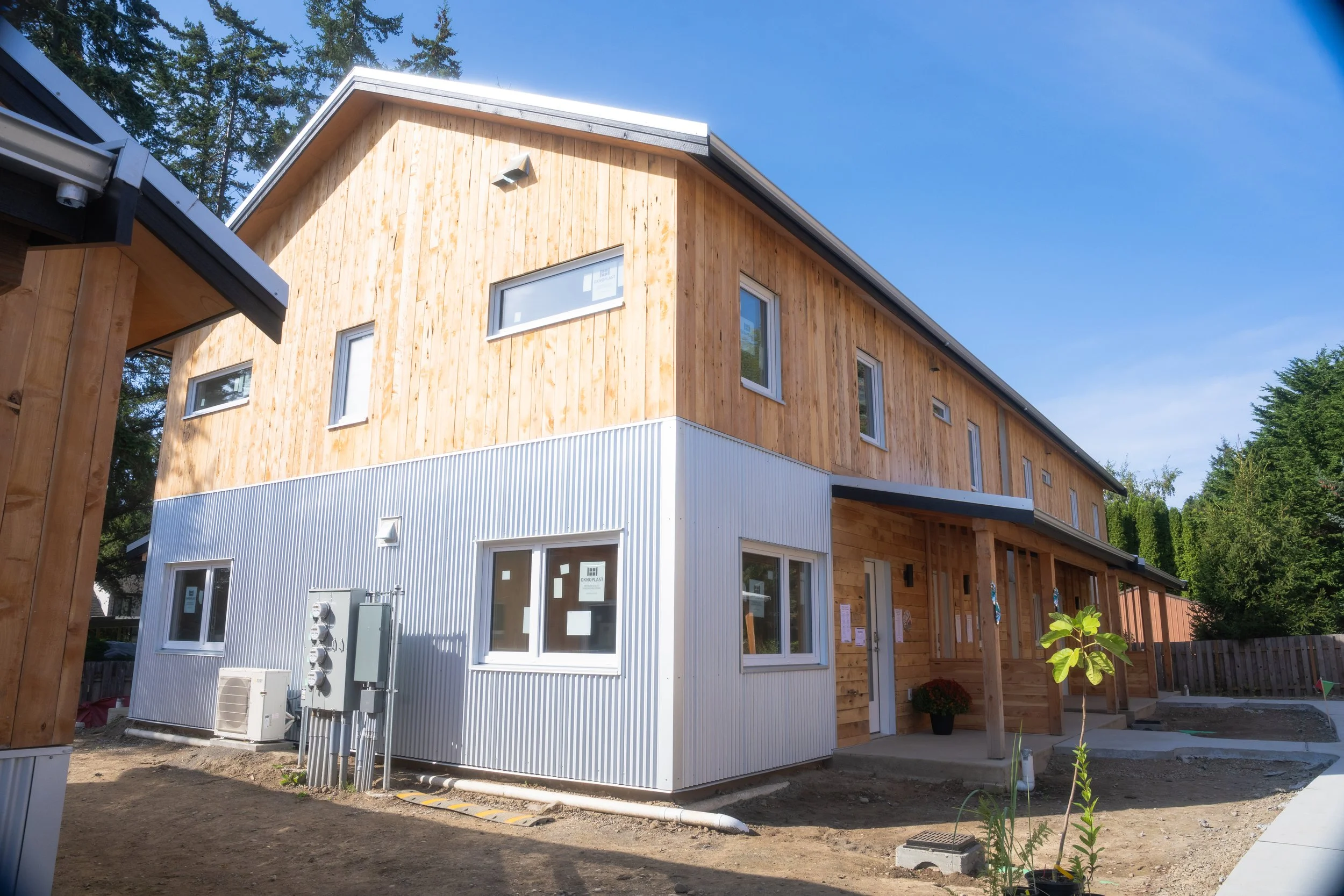 Ground view of LaFreniere Court's south-western most quad of townhomes.