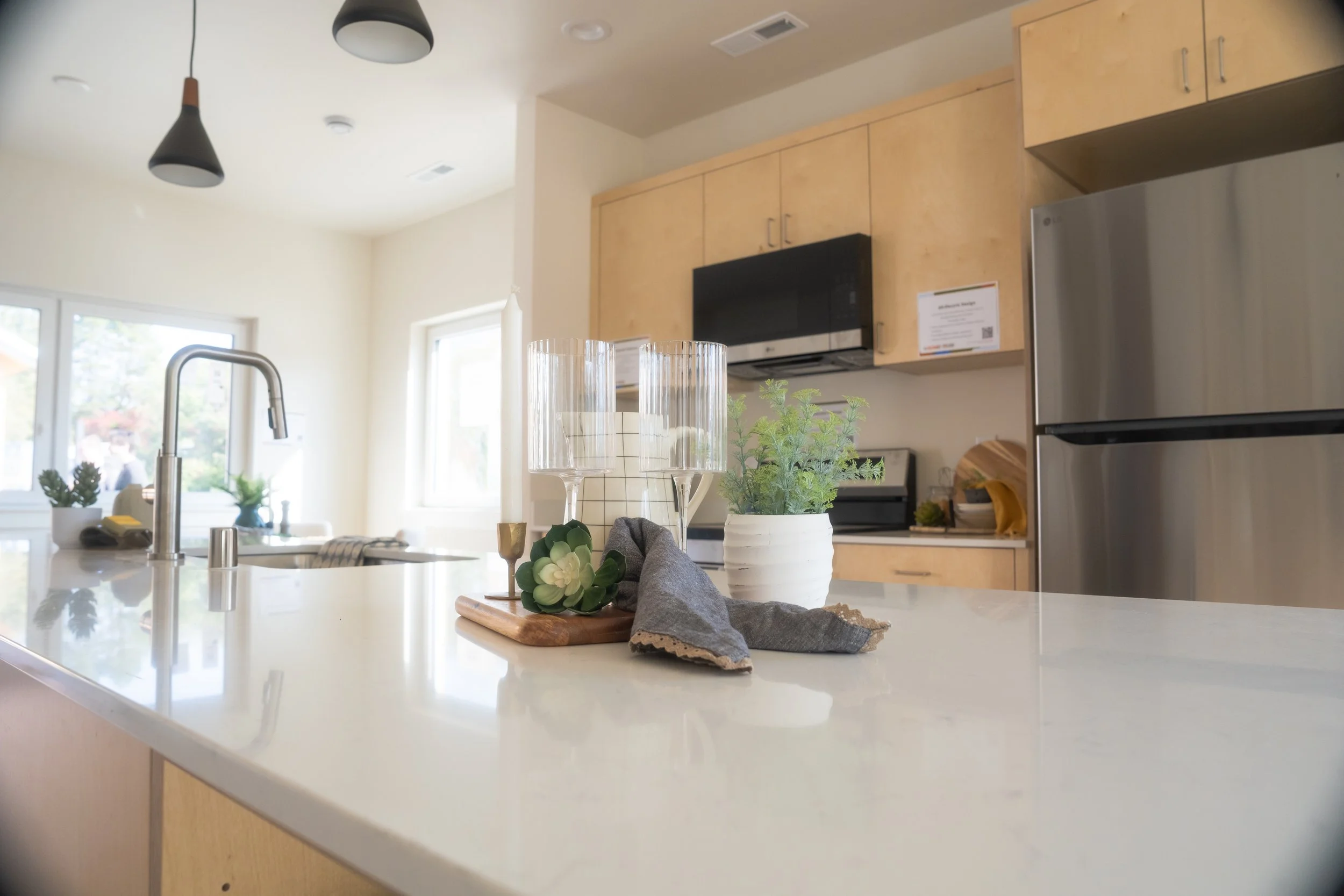 ADA-ready interior kitchen's countertop.