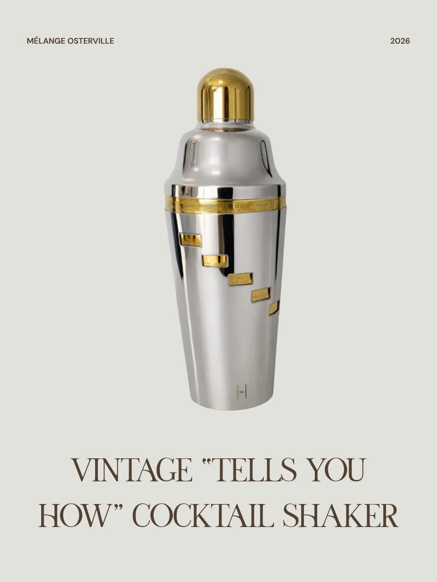 Who needs a bartender when you have this vintage cocktail shaker! It&rsquo;s both a conversation piece for your bar and a drink-making guidebook. This shaker quite literally tells you how to mix your next cocktail!