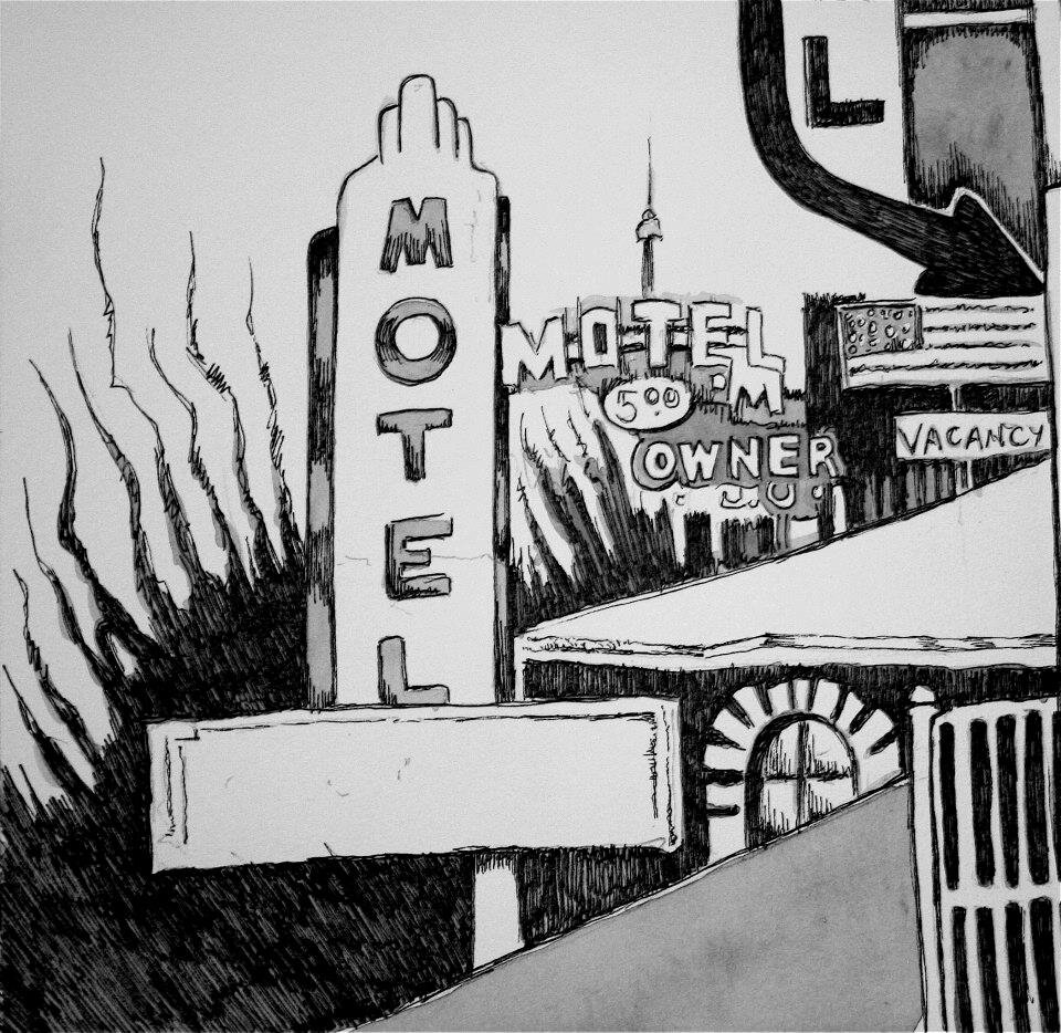 Flagstaff. Pen & Ink Wash Drawing. 12" x 12"?. Stonehenge Paper.