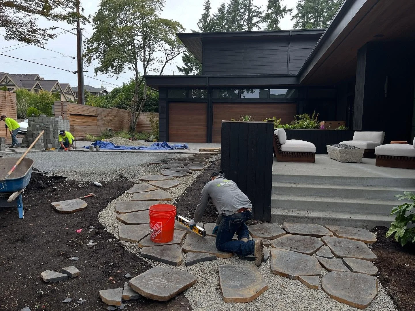 Paver install with a sneak peek of our Bellevue Residence. More to share soon. @hyrelmathiasinteriors