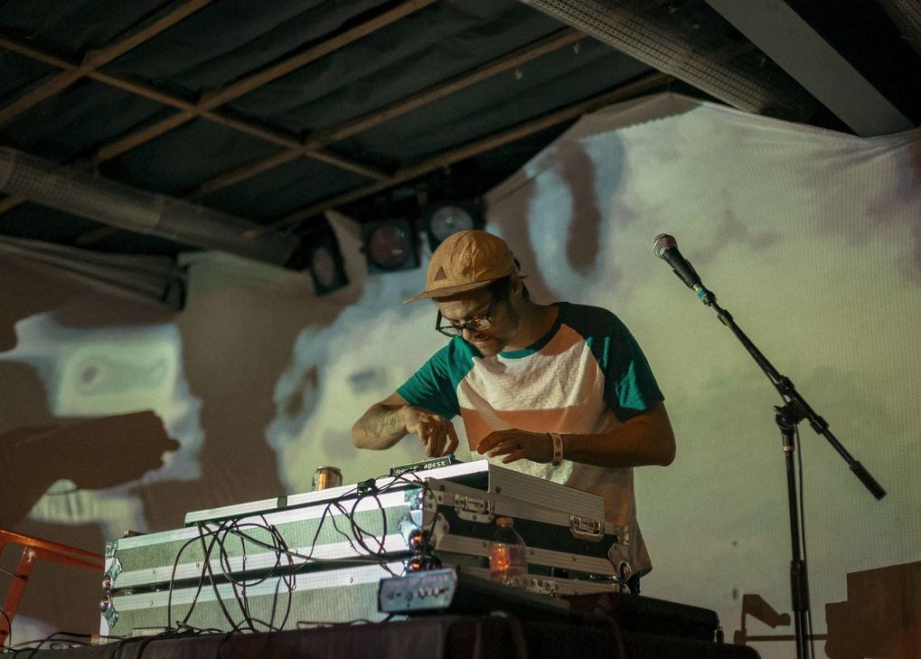 Korey Wade playing music.