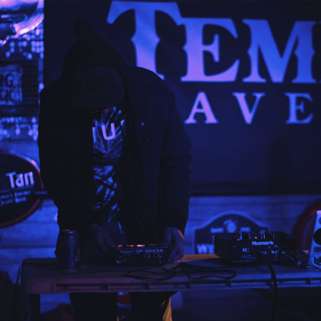 Korey Wade playing music.