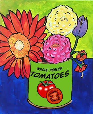 Flowers in a Tomato Can