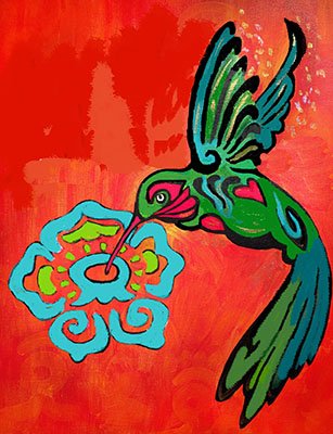 Humingbird and Flower