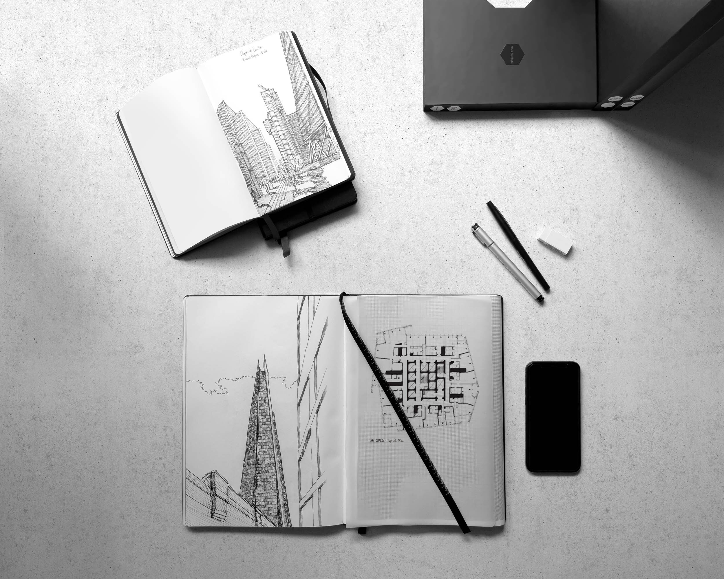 A5 Sketchbook with Tracing Paper — black graphyte - The Sketchbook