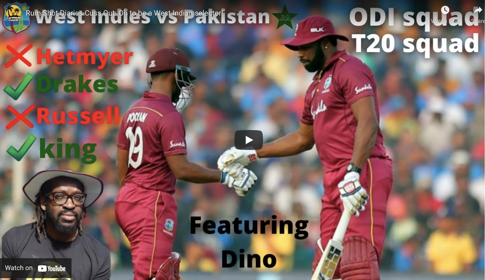 Rum Shot Diaries Cuss Out: Oh to be a West Indian selector!