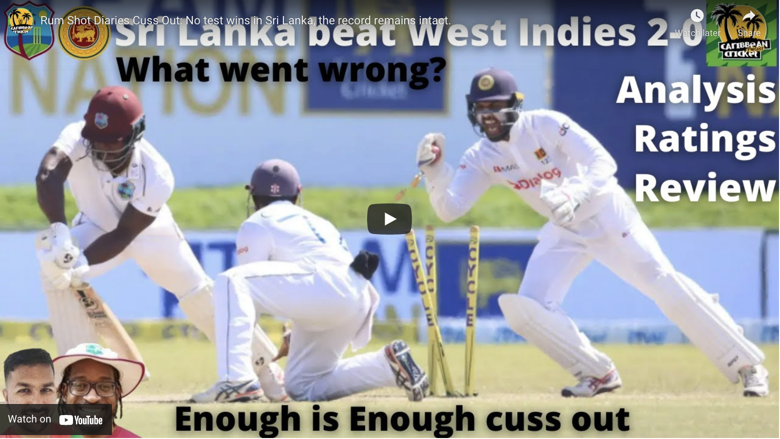 Rum Shot Diaries Cuss Out: No test wins in Sri Lanka, the record remains intact