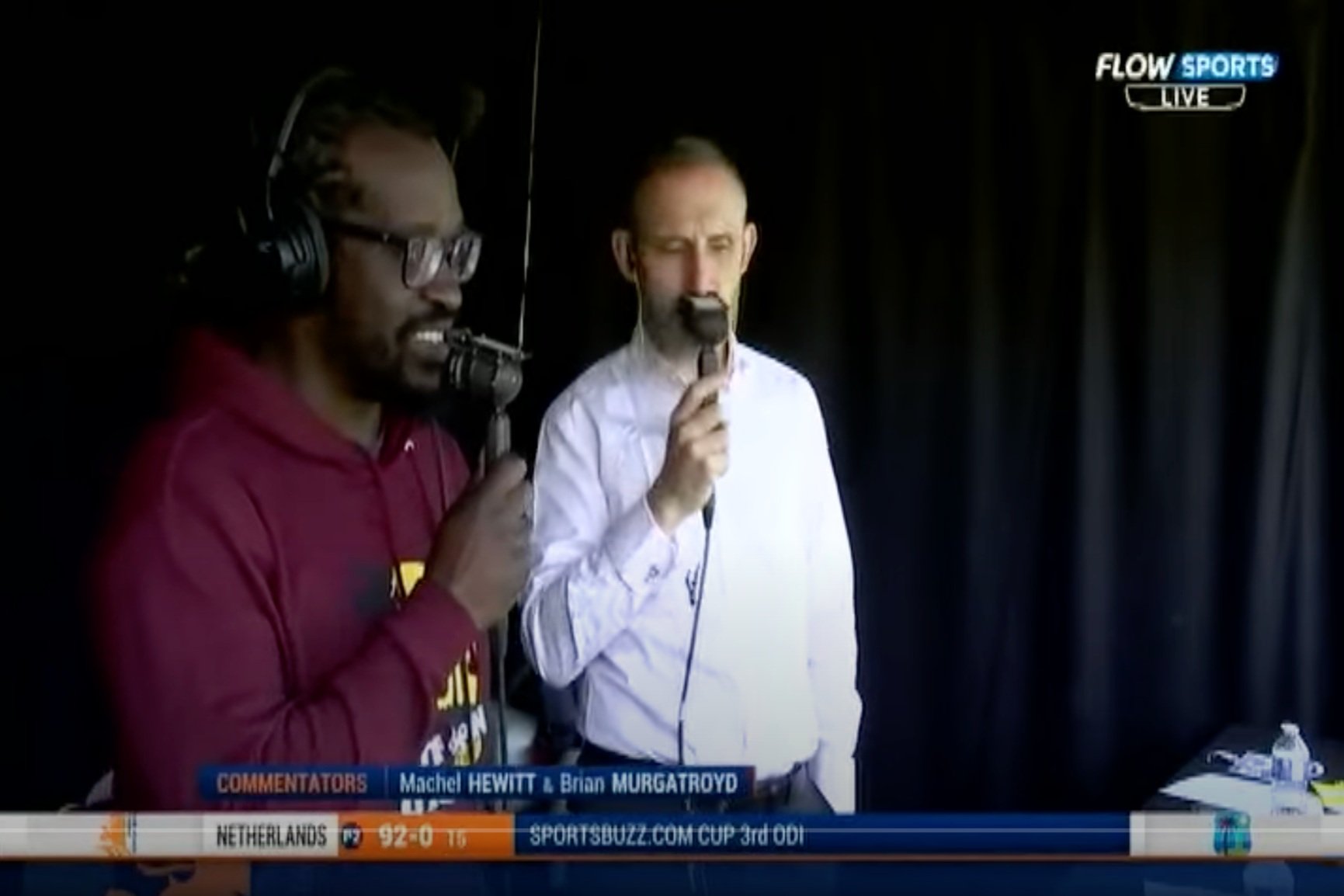 Machel appears on Flow Sport / Willow TV commentating on Netherlands vs West Indies — Caribbean Cricket Podcast
