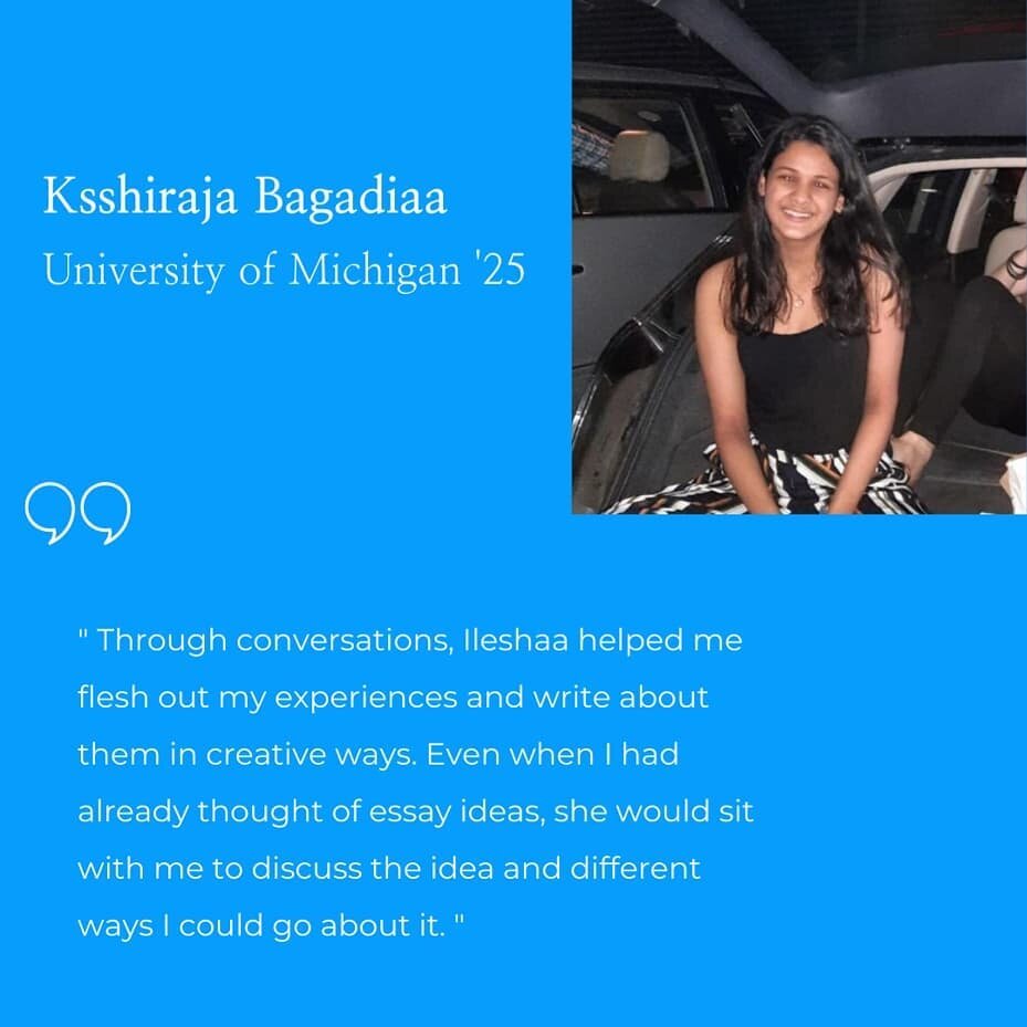 Ksshiraja Bagadia was one of Uncommon Advisors&rsquo; awesome clients last year. Swipe to hear what she had to say about working with us!🌻

#umichannarbor #classof2025 #studenttestimonials #clienttestimonial #uncommontestimonials #collegeapplication