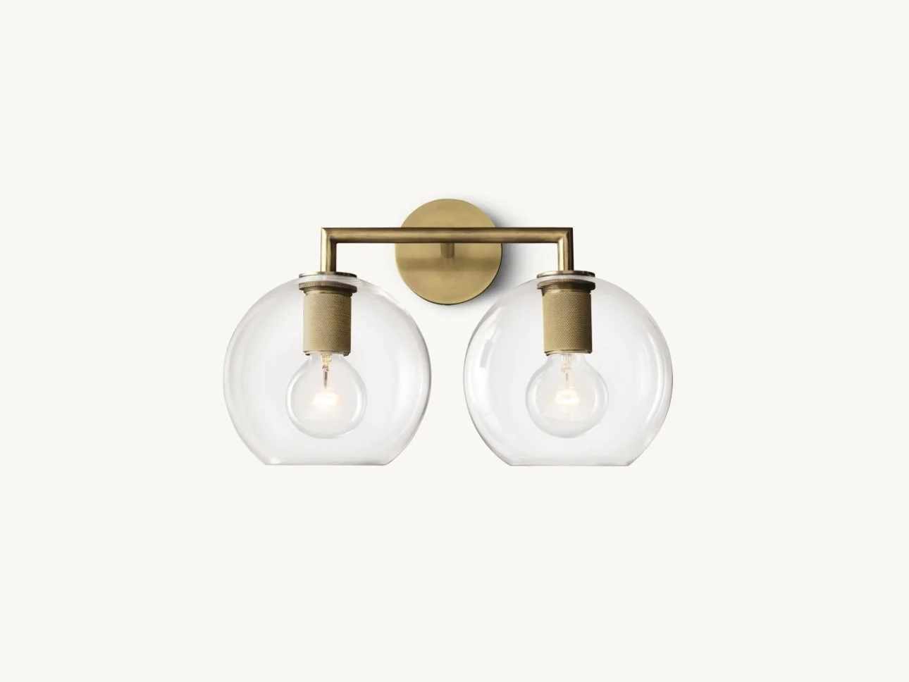 Restoration Harware-Utilitaire Globe Shade Double Sconce
