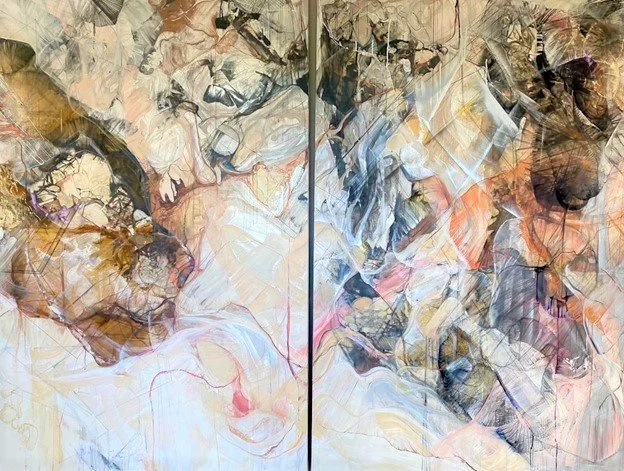 "Take Me"- 96" x 72" Mixed Media Canvas by Artist/Architect Mara Torres León