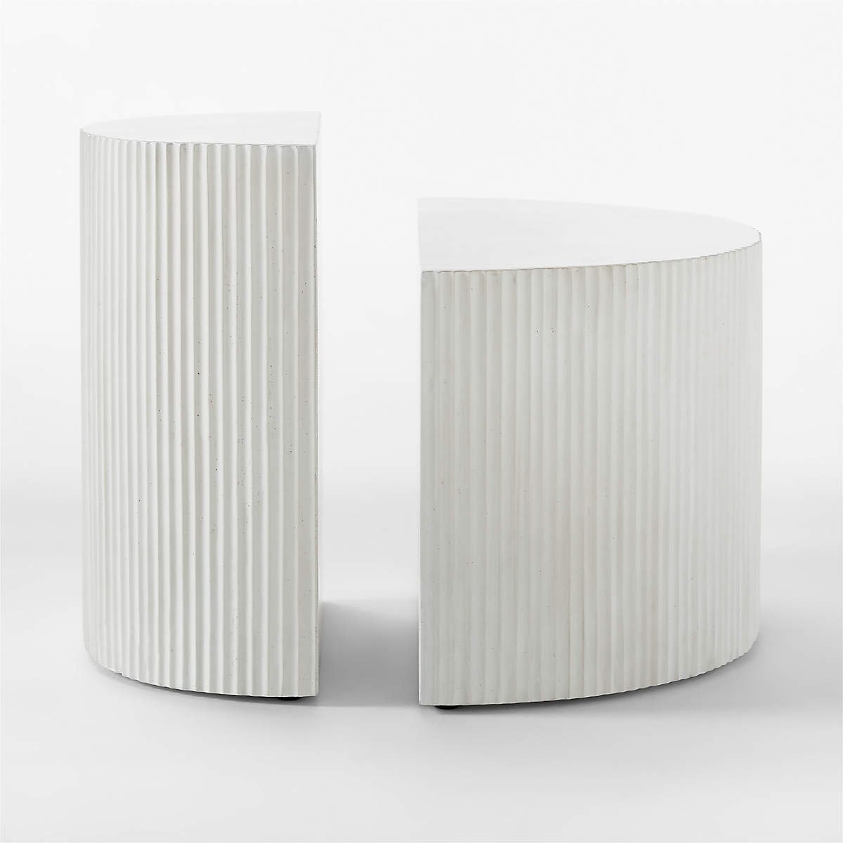 INCOVO SHORT WHITE HALF-MOON SIDE TABLE