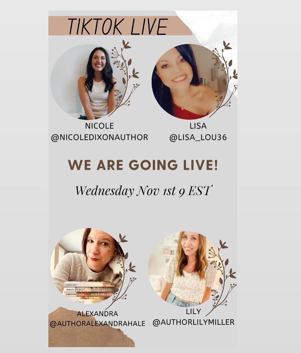 Hey, whatcha doing tonight?

Why don&rsquo;t you hop over to TikTok and hang out with us?

Dress code: Pajamas 😉
Filter? Totally optional.
Bring your questions! ❤️

See you there! 💋

#bookstagram #tiktoklive #bookinterview #indieauthor