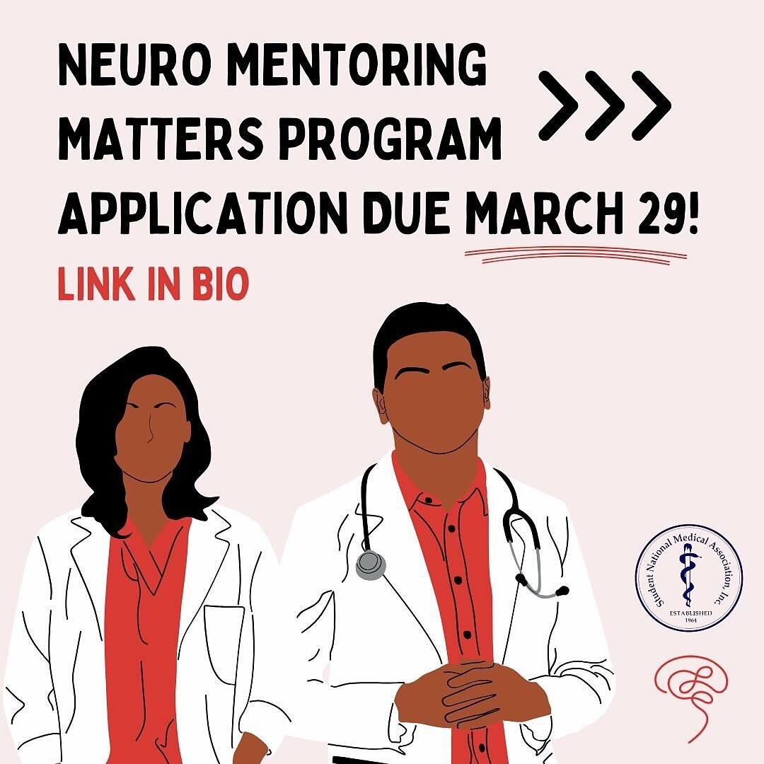 📣 Last call! Applications for our Neuro Mentoring Matters (NMM) in partnership with @snma_official is due THIS Friday March 29!

This program was created with a goal of increasing access and exposure to Neurosurgery for minority students through dir