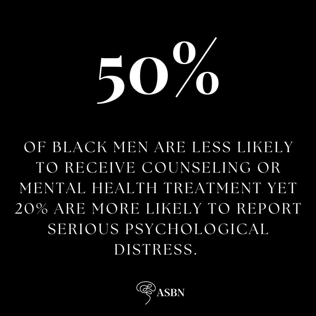 50% of Black men are less likely to receive mental health treatment&mdash;yet they&rsquo;re 20% more likely to report serious psychological distress. That gap is more than a number. It&rsquo;s a warning sign.

- Too many are suffering in silence.
- T