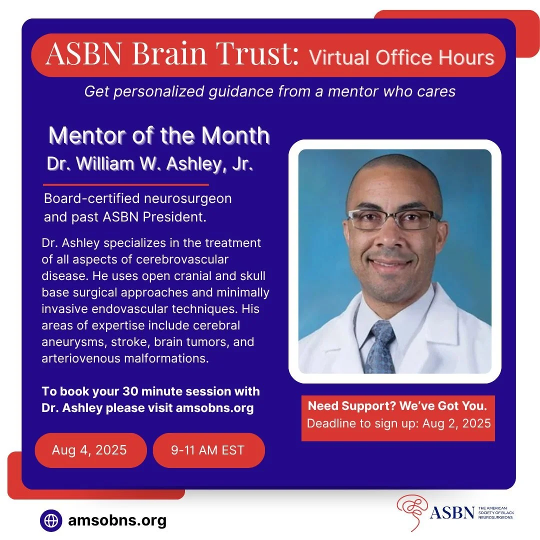 There&rsquo;s still time to reserve your spot for a one-on-one mentorship session with Dr. William Ashley on August 4th from 9&ndash;11 AM (CST). This is your opportunity to connect, ask questions, and receive guidance from a trailblazer in the field