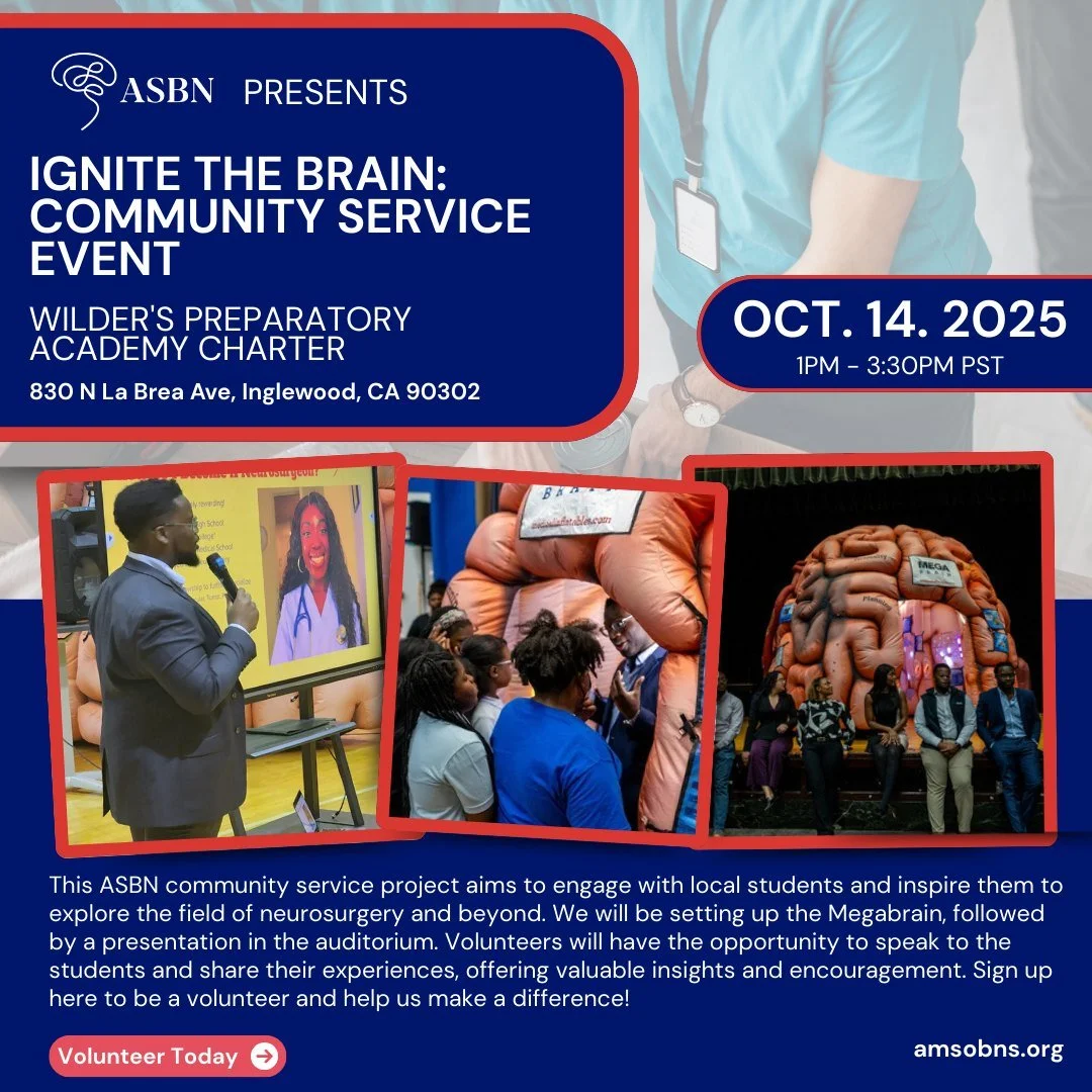 🧠✨ ASBN is bringing neurosurgery to the next generation! Our Ignite the Brain community service event is back&mdash;bigger and better than ever. The Megabrain returns, and this year we&rsquo;re thrilled to feature a special guest: @learningwithseant