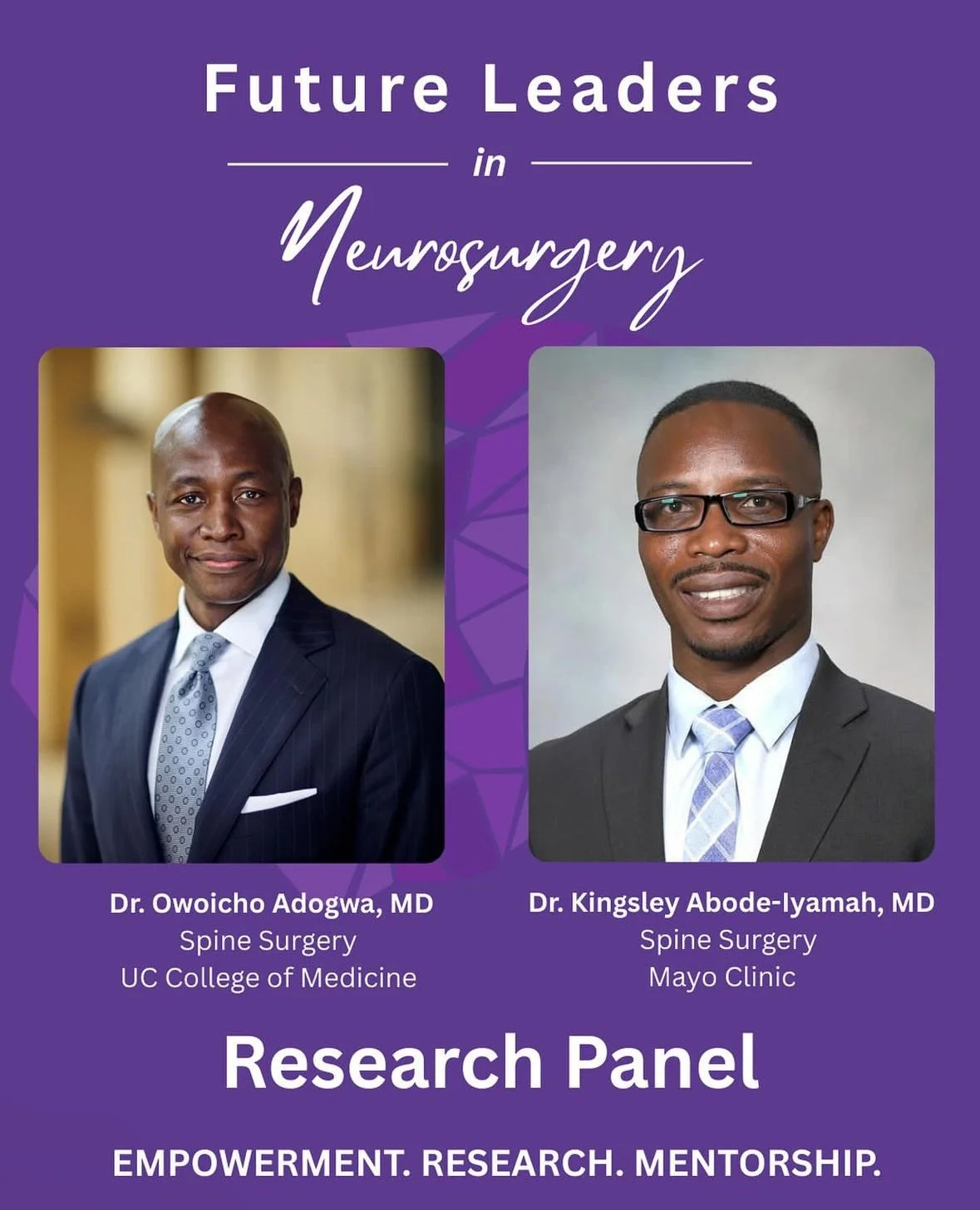 Congratulations to ASBN President, Dr. Owoicho Adogwa, MD, and Dr. Kingsley Abodelyamah, MD, on being appointed to the Future Leaders in Neurosurgery Symposium Research Panel! We&rsquo;re proud to see our members leading the way and inspiring the nex