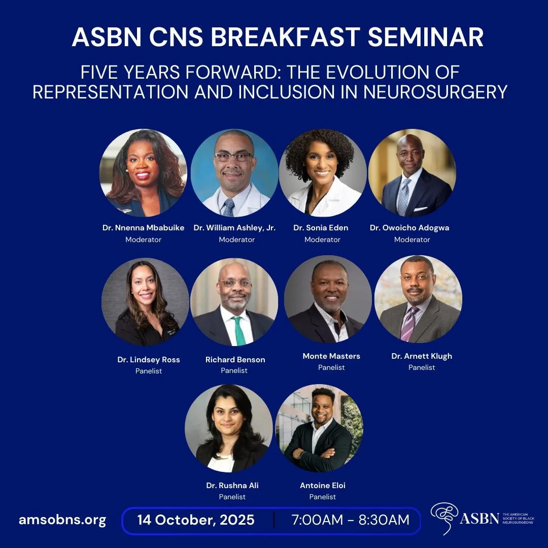 ✨ The future of neurosurgery is inclusive. ✨At this year&rsquo;s Congress of Neurological Surgeons (CNS) meeting, ASBN leaders will guide a conversation on Five Years Forward: The Evolution of Representation &amp; Inclusion in Neurosurgery. 

Our mem