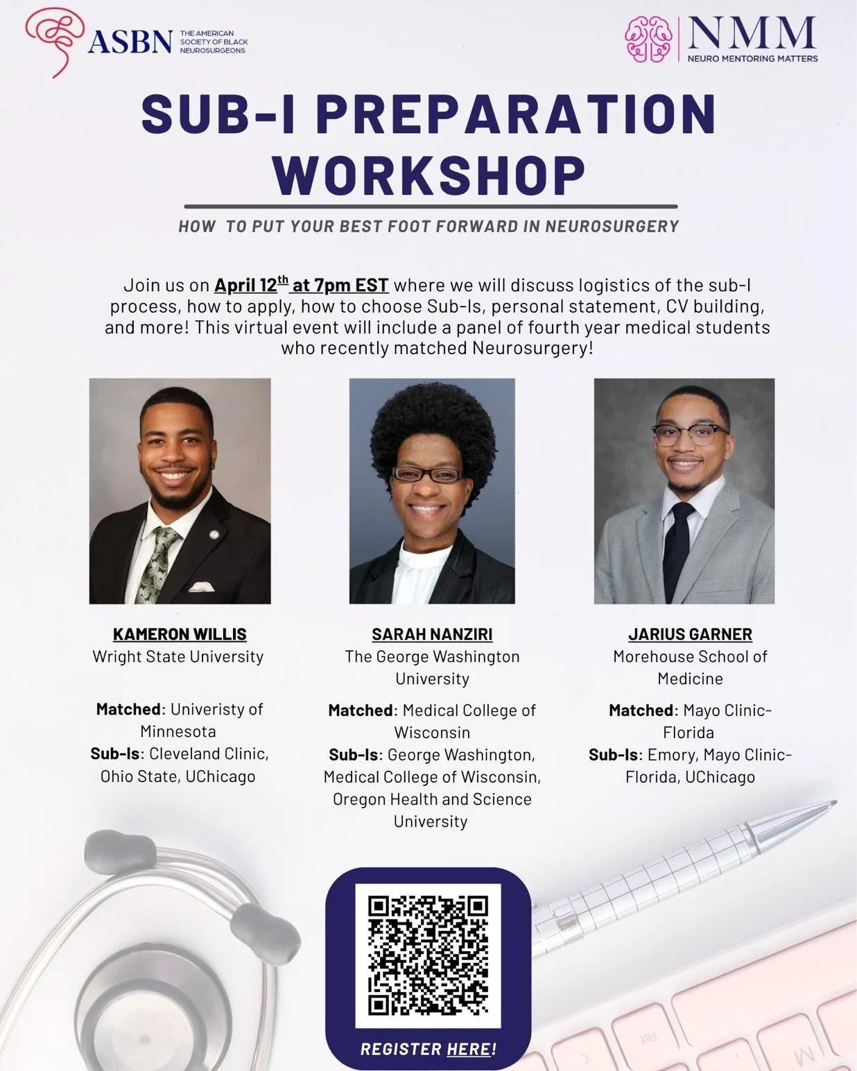 The path to Neurosurgery starts with preparation &mdash; and we&rsquo;re giving you the blueprint. 🧠✨

Join the ASBN x NeuroMentoring Matters Sub-I Preparation Workshop this Saturday,  April 12 at 7PM EST to learn how to navigate the Sub-I process, 