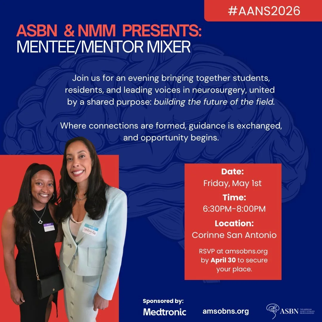 Where mentorship becomes momentum. 🧠✨ The American Society of Black Neurosurgeons NeuroMentoring Matters Mixer brings together students, residents, and leading voices in neurosurgery&mdash;all in one room, all with a shared purpose: building the fut