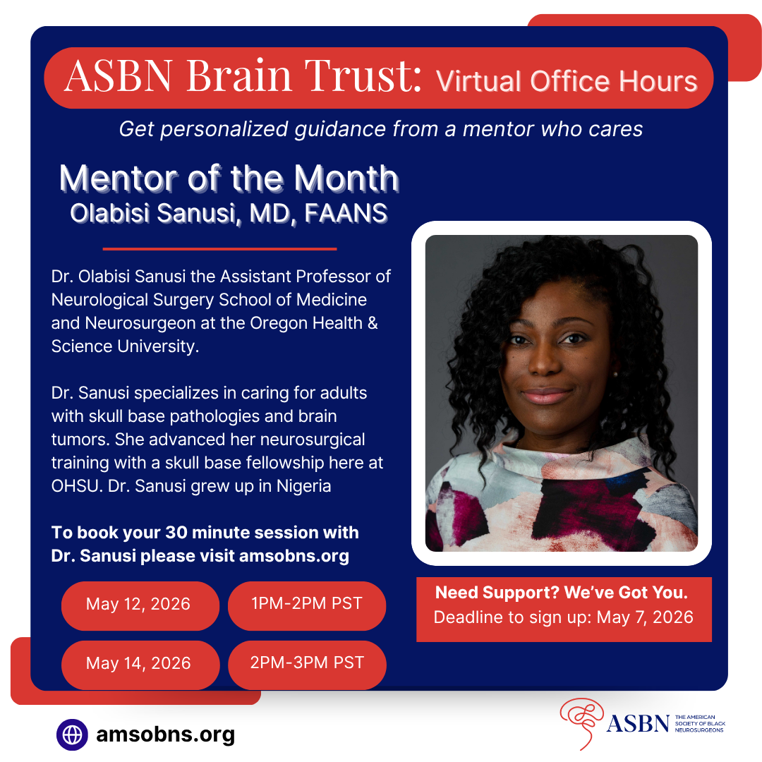 Mentor of the Month: Olabisi Sanusi, MD, FAANS