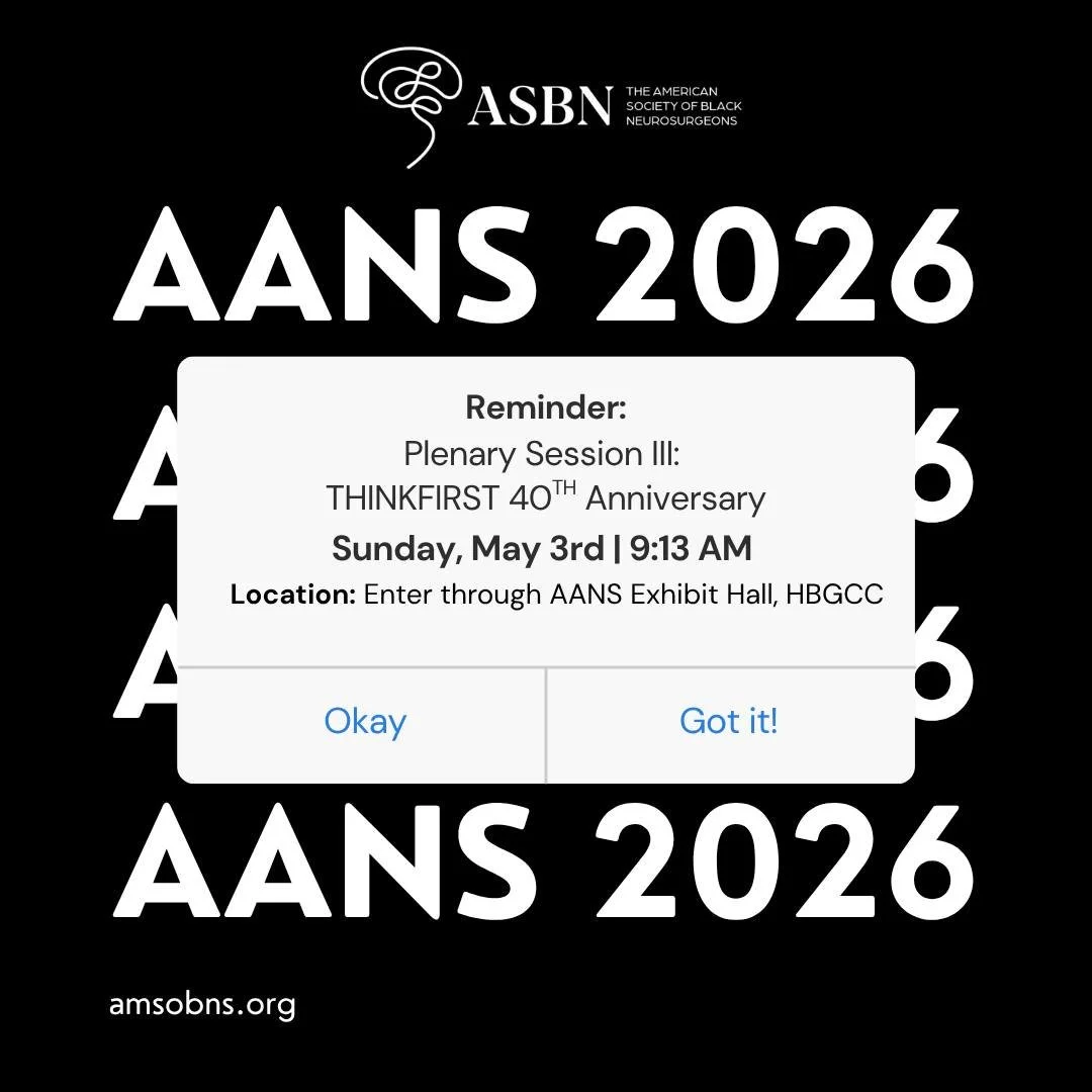 Tomorrow at @aansneuro, we show up! 👏🏾 @thinkfirstfndt celebrates its 40th Anniversary, and our very own Dr. Sonia Eden&mdash;ASBN Past President and Co-Founder&mdash;will be featured during the Plenary Session III to highlight four decades of impa
