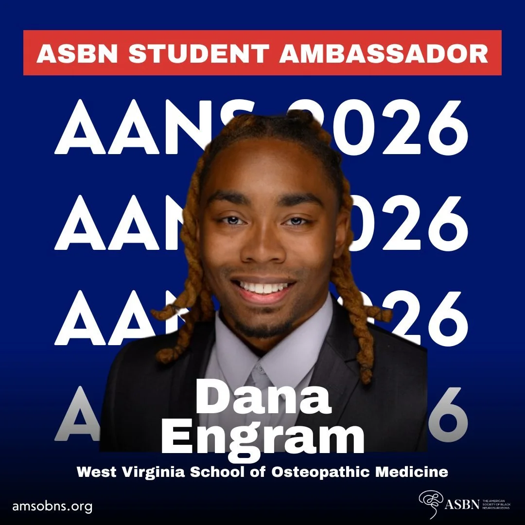 Spotlight on ASBN Student Ambassador Dana Engram! Dana is repping West Virginia School of Osteopathic Medicine at #AANS2026 and showing the world what Black excellence in neurosurgery looks like. We're so proud to have him in the ASBN family.
Give Da