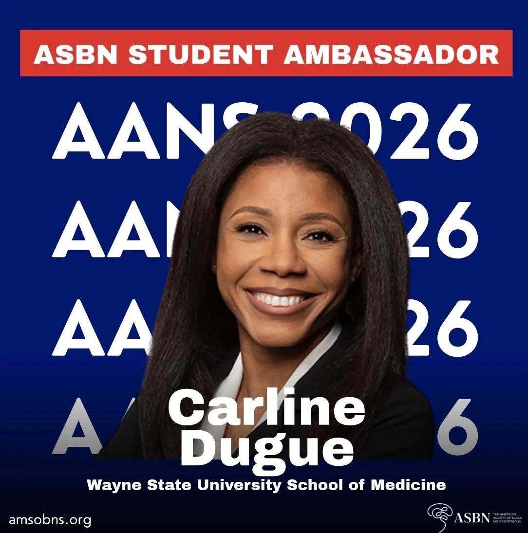 Wrapping up #AANS2026 with a huge shoutout to ASBN Student Ambassador Carline Dugue from Wayne State University School of Medicine! 

Carline has been a phenomenal representative of ASBN this week, embodying everything we stand for &mdash; excellence
