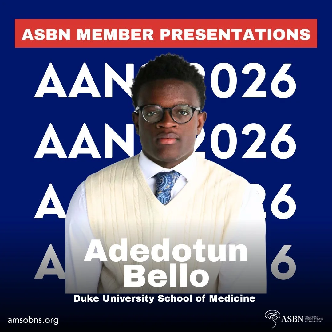 Excellence. Innovation. Representation. 🧠✨ We are proud to celebrate several outstanding ASBN student members who presented their research and academic work during #AANS2026 &mdash; showcasing the depth of talent, curiosity, and leadership shaping t