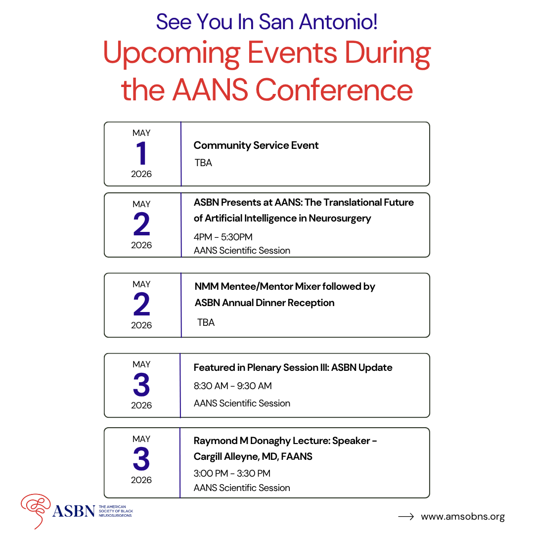 Will you be at AANS? Share your AANS plans. — American Society of Black ...