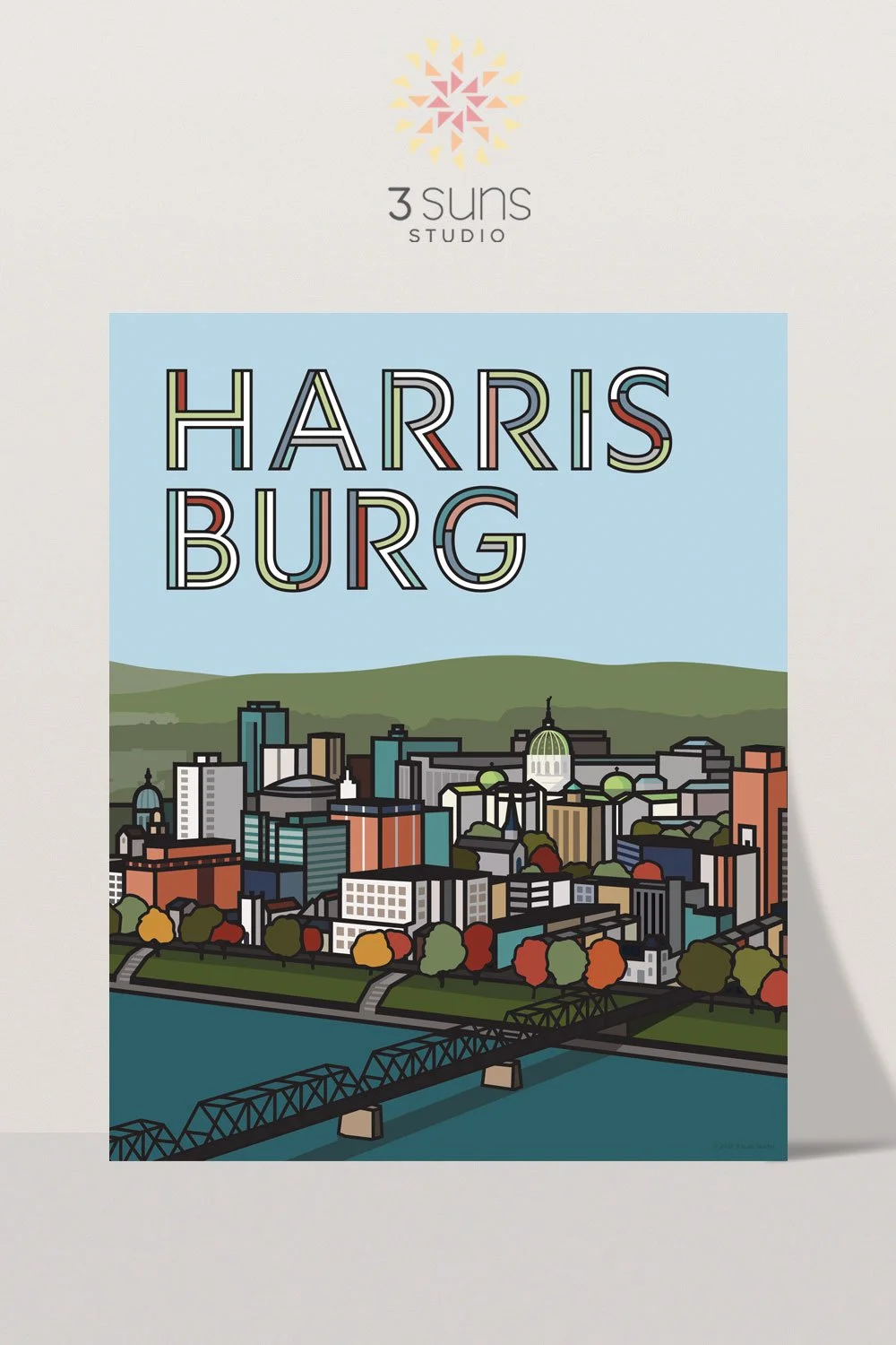 Harrisburg Skyline Art Print