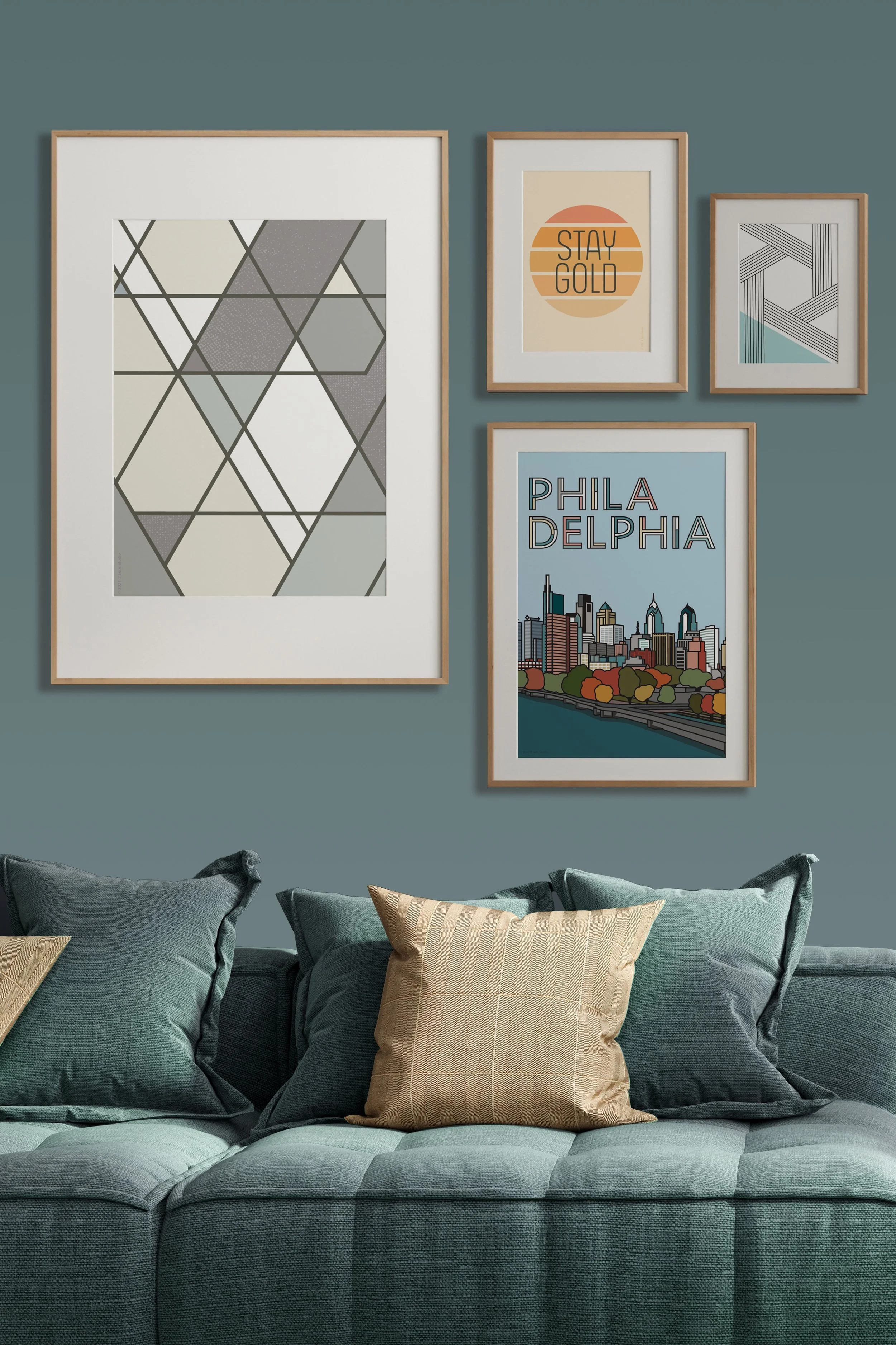 Abstract and geometric modern art by 3 Suns Studio.