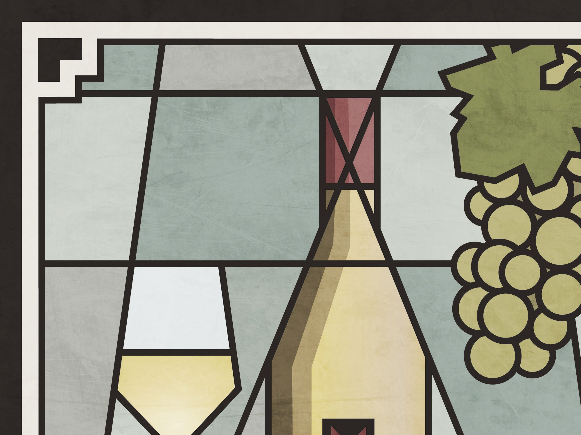 close up view of Chardonnay print to show texture detail