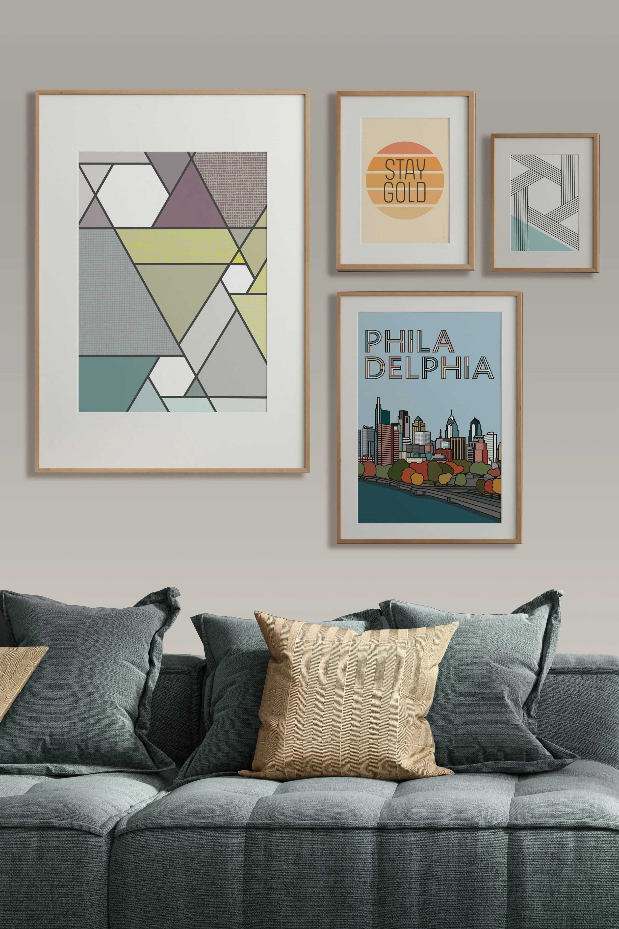 Abstract and geometric modern art by 3 Suns Studio.