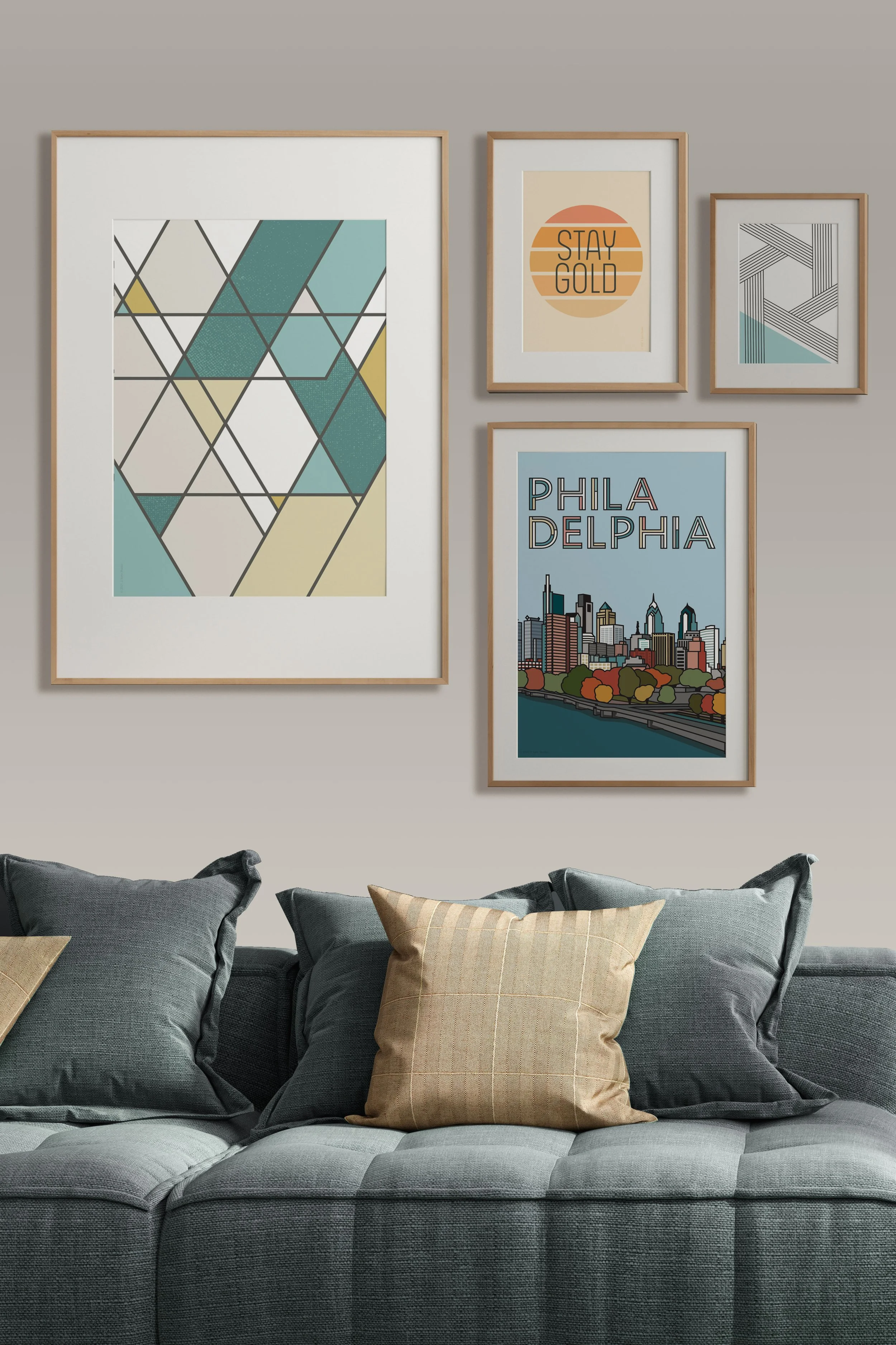 Abstract and geometric modern art by 3 Suns Studio.