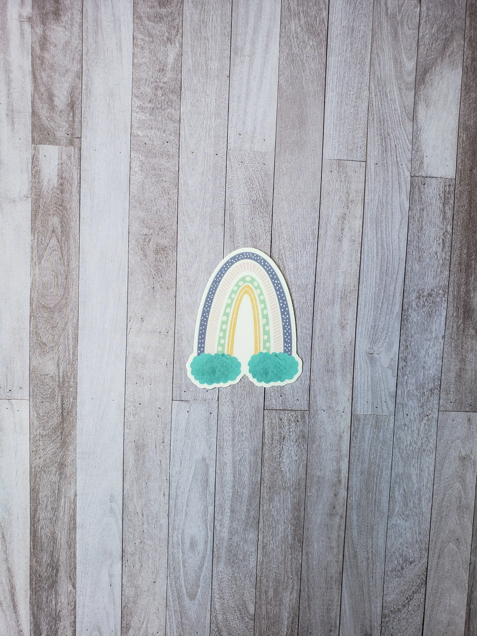 Pastel Rainbow & Clouds Sticker — Paper Daisy Press