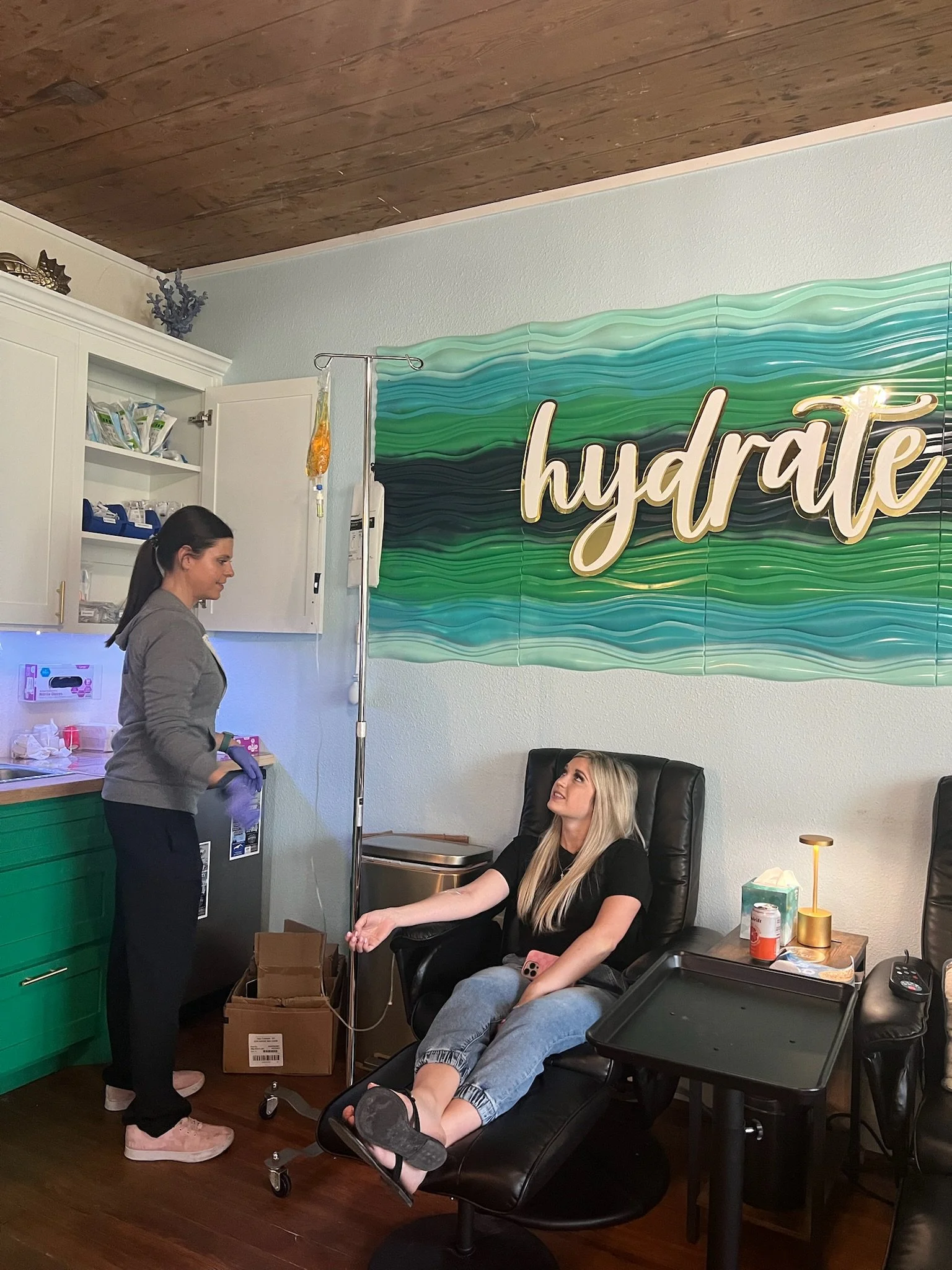 Natural hydration options with vitamin IV infusions, injections and ozone insufflation at The Irenic Place in Aledo, Texas
