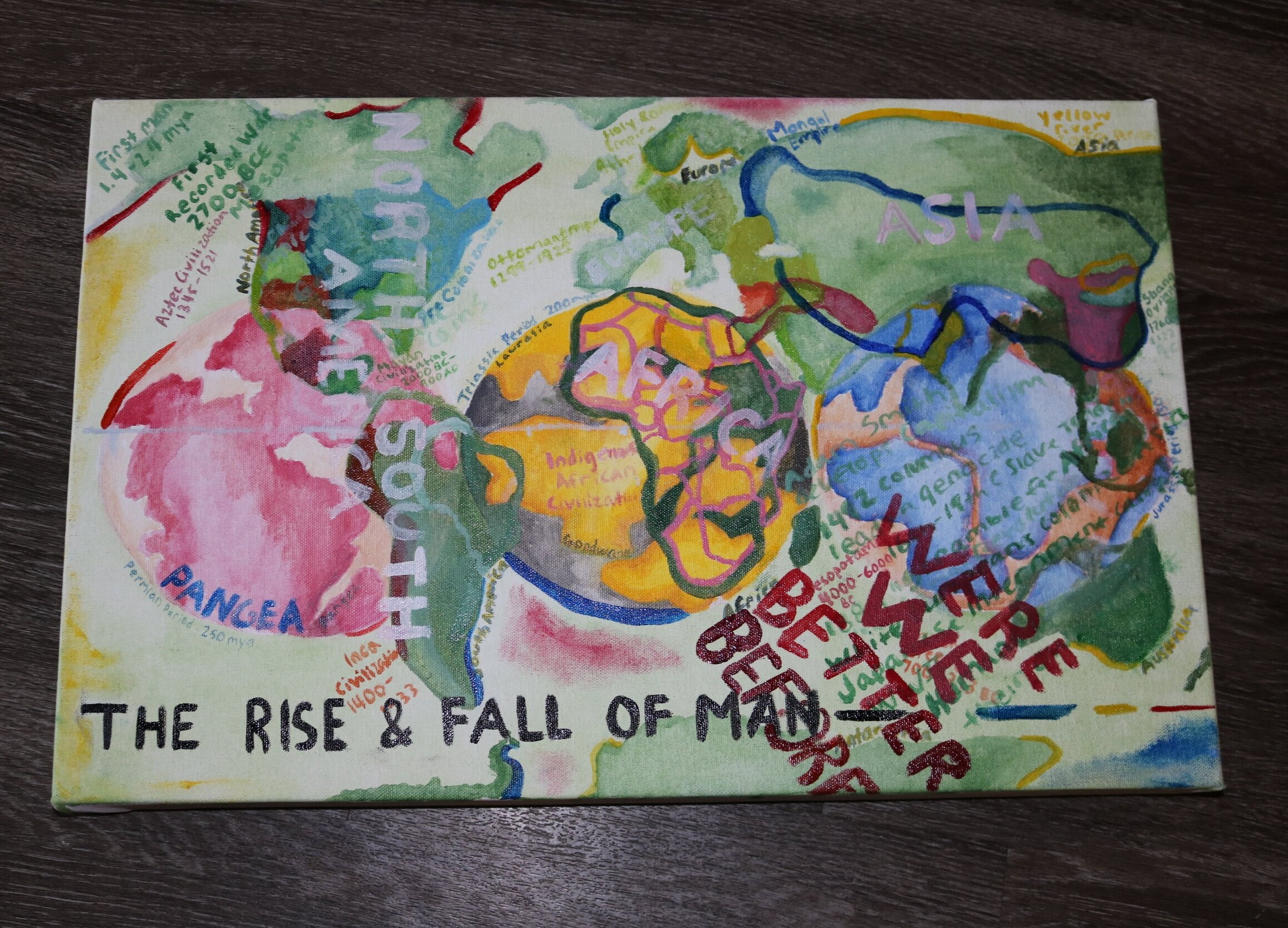 The Rise & Fall of Man: Were we better before? 14 x 22 oil on canvas