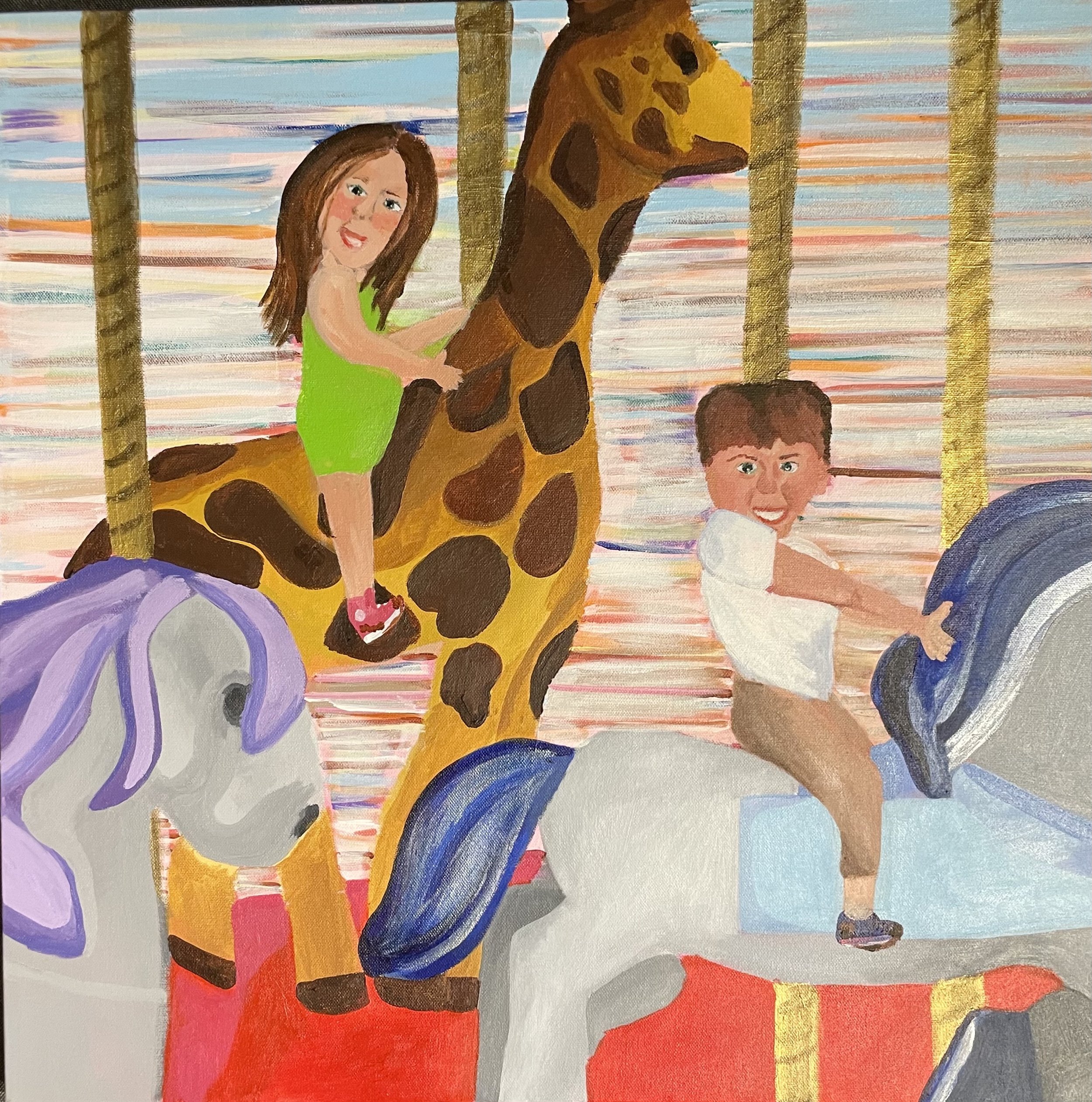 The Carousel Ride 24 x 24 Acrylic on Canvas