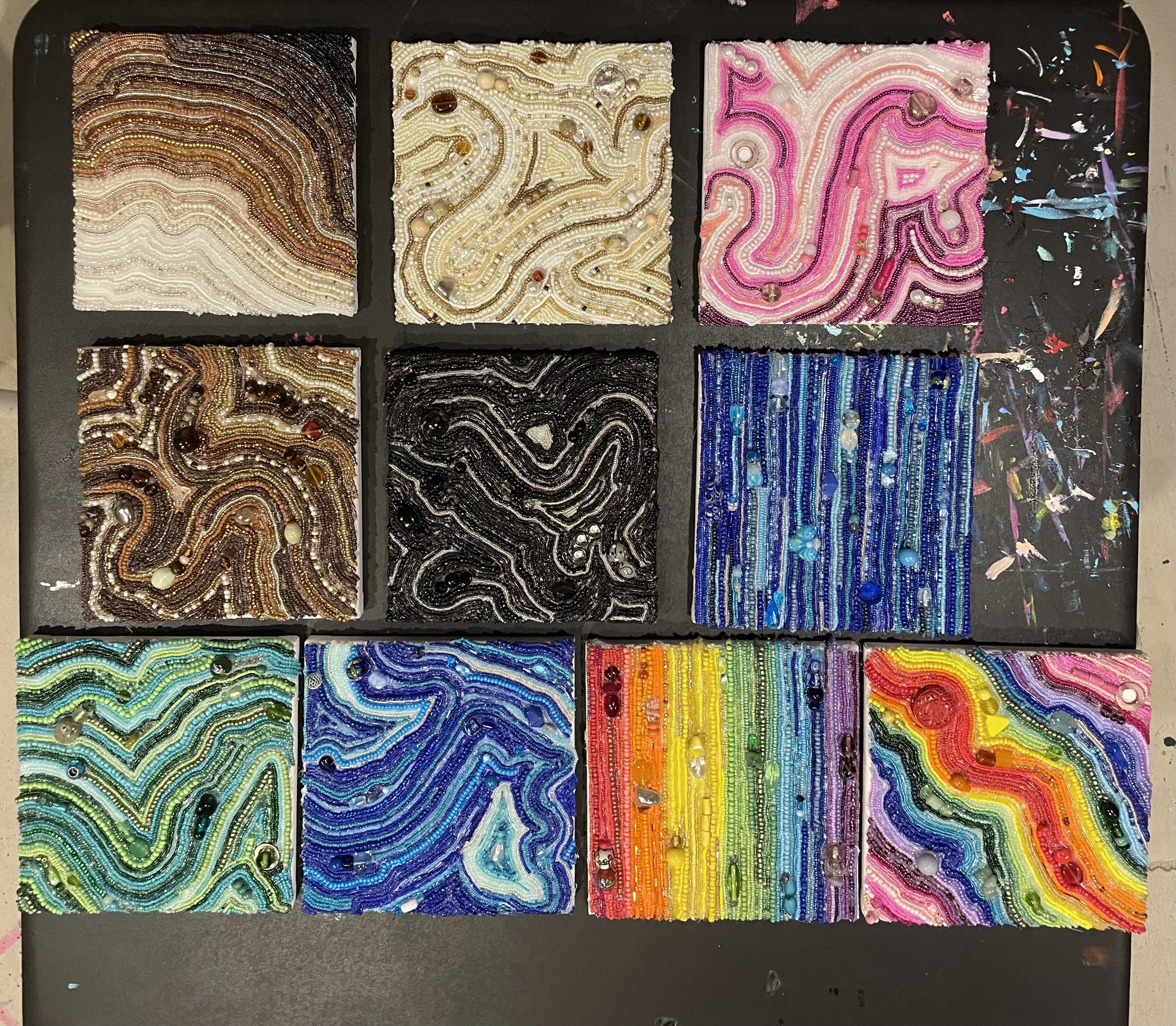 square 8 x 8 beaded pieces (SOLD)