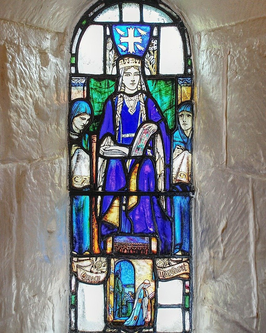 Did you know that in Scotland's past, royalty intersected with saints? Queen Margaret of Scotland was married to King Malcom III and was known for her piety, charity, and reforms tot he Scottish church.  She was later canonized in 1250. This beautifu
