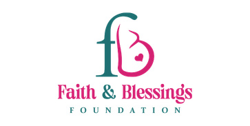 Logo of the Faith & Blessings Foundation featuring stylized text and decorative elements.