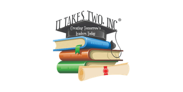 Stack of five books with a black sign on top that reads 'My Books' and a quote below that says 'Creating Tomorrow's Leaders Today'.