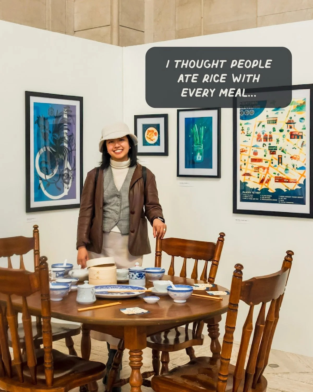 The @clevelandpubliclibrary allowed me to recreate my childhood dinner table. This exhibition was inspired by the book Bite by Bite by author Aimee Nezhukumatathil. 

On March 28th, we held our first free community meal event catered by @comfort_cle 
