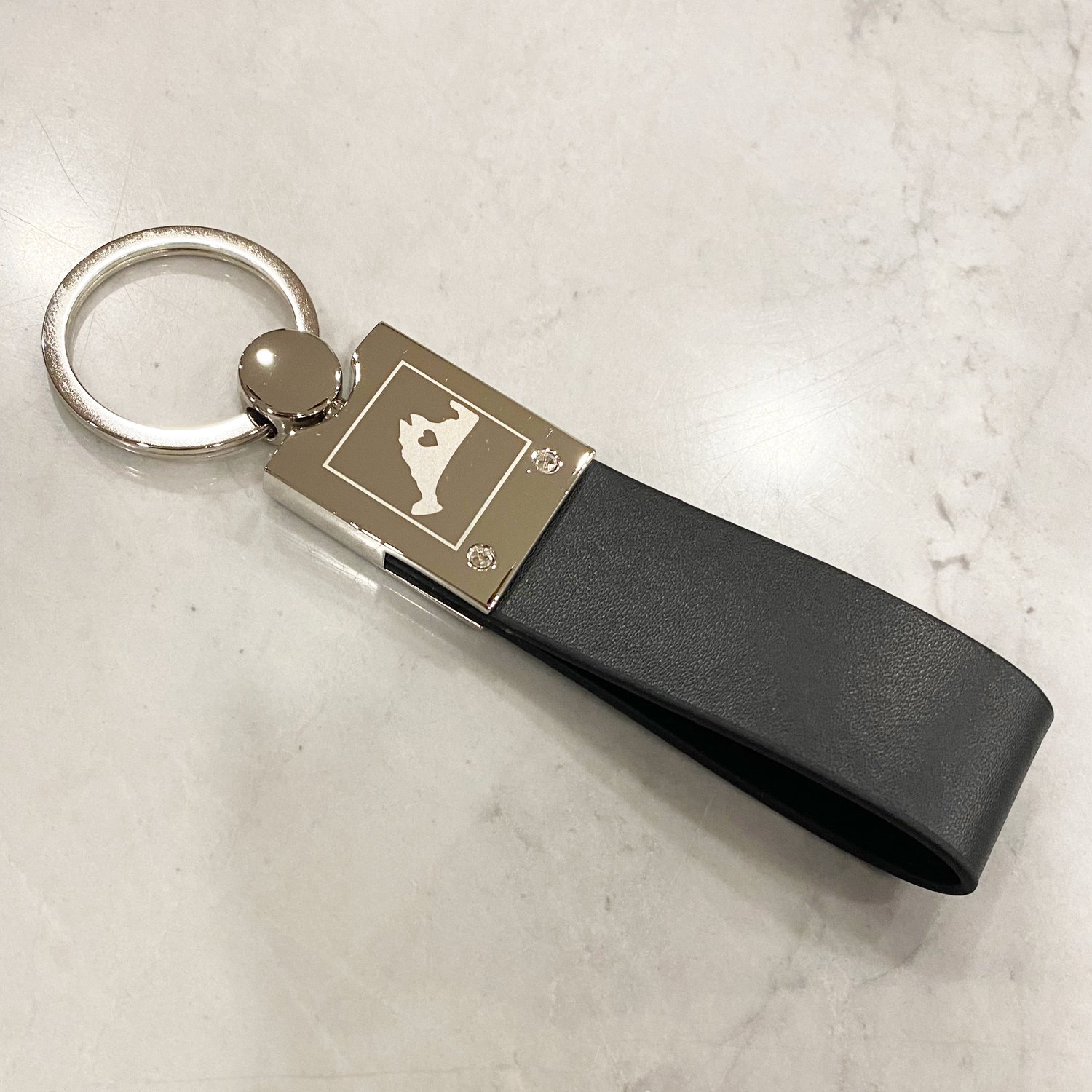 Love MV Leather Keychain — Sterling Insurance Group of Martha's Vineyard