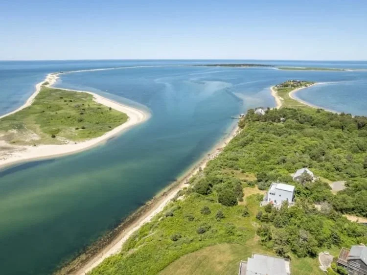 Aerial image of homes on Chappaquiddick, Edgartown, Martha's Vineyard.