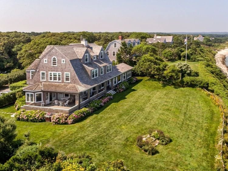 Color image of a beautiful high value home in Vineyard Haven, Martha's Vineyard, East Chop, overlooking the ocean.
