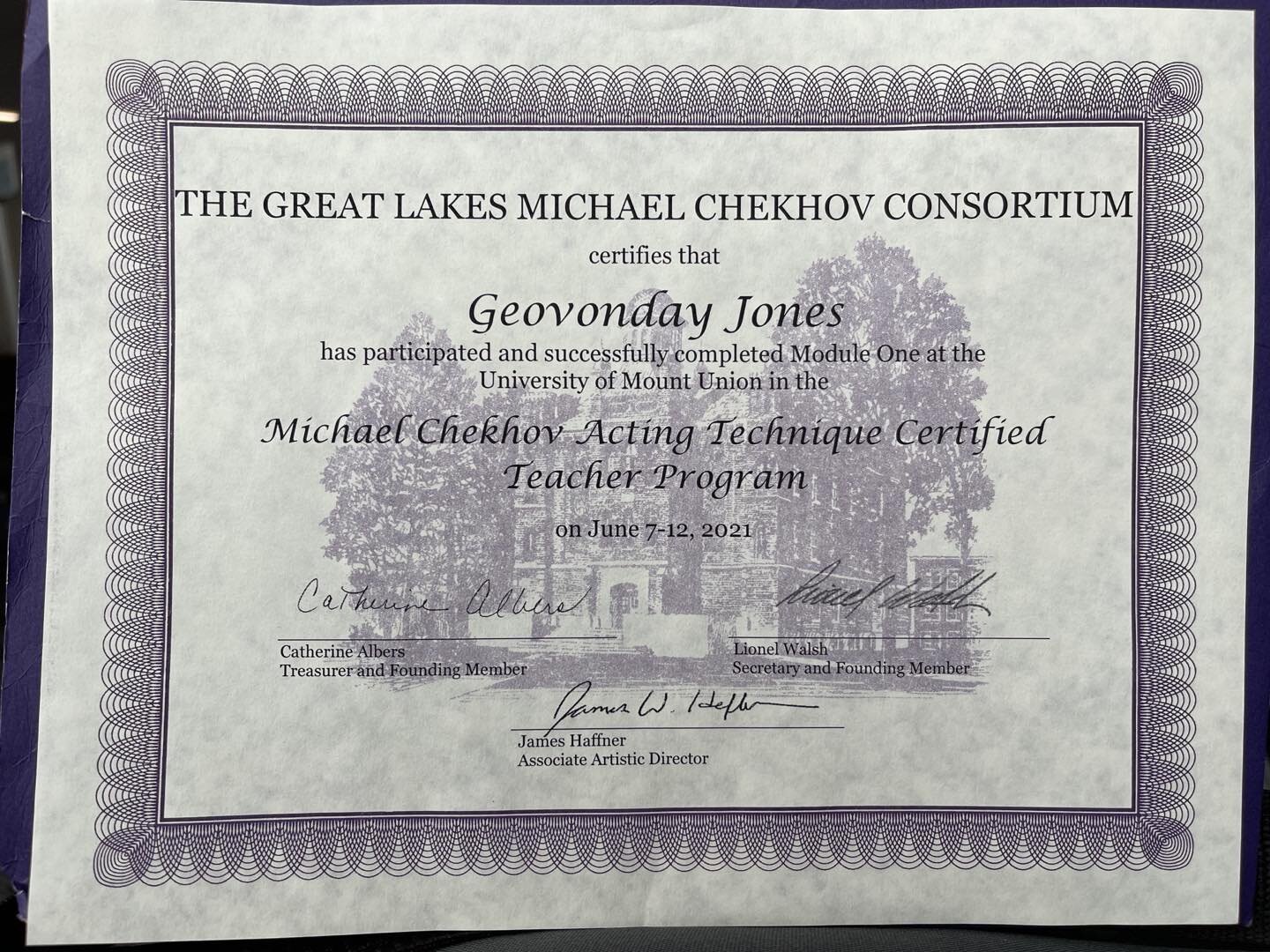 On my way to certifying. So many new tools to play 
with! Thank you @great_lakes_michael_chekhov @glmcc_
As the first recipient of the Ideal Theater Grant, I am grateful and humbled by the honor to train with this incredible group of artists.